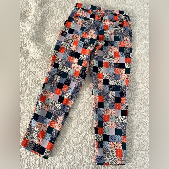 Land's End Women's Mid Rise Pull On Chino Ankle Pants Patchwork‎ Print Size 6 - Picture 2 of 13